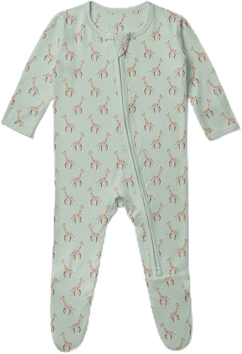 KicKee Baby & Toddler Zipper Footie Ultra-Soft Viscose from Bamboo Pajamas with Flip Paws & Grips
