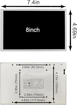 VSDISPLAY Portable White 8 inch 1280x800 350 nits IPS LCD Display | for PC Case Monitor,Dynamic Theme Supported