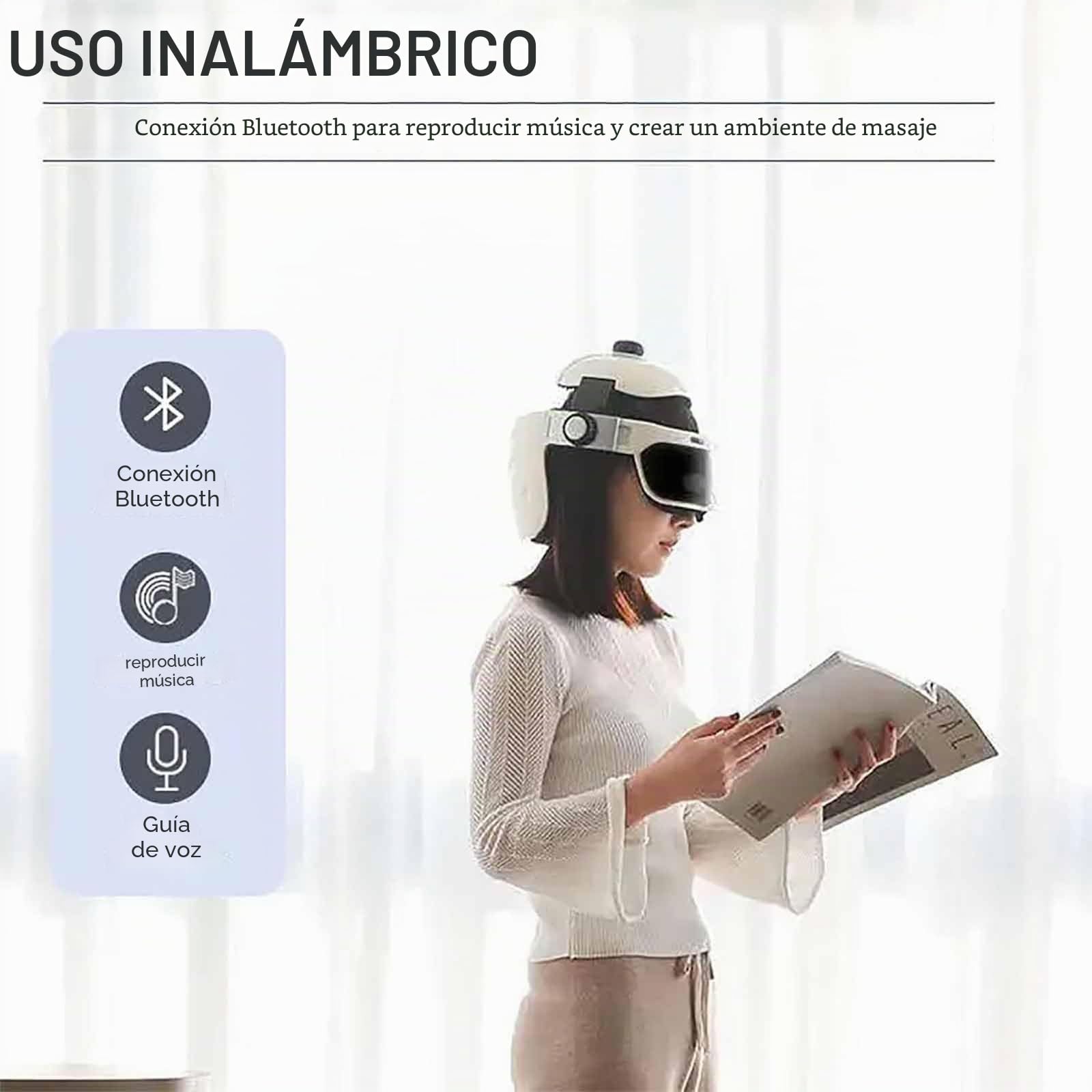 ERICAT Casco De Masaje Eléctrico para Cabeza, Masajeador De Vibración por Presión De Aire con Control Remoto Y 5 Modos, Masaje De 360 ​​Grados Y Compresa Caliente a 42 ℃, para Promover La Circulación