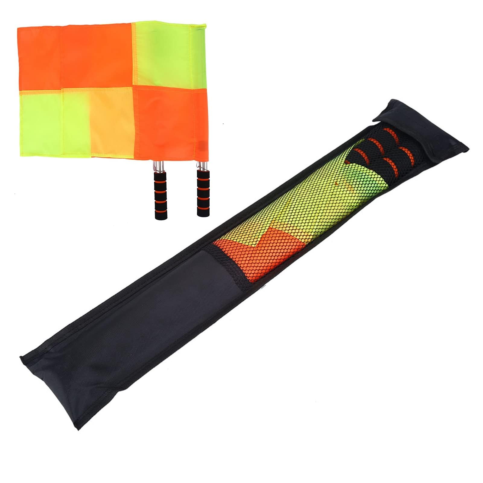 Fafeims Drapeaux d'arbitrage Football et Hockey – 2 pièces avec poignée en éponge antidérapante, Sac de Rangement Inclus, idéal pour juges de Ligne, arbitres et Officiels Sportifs – équipe