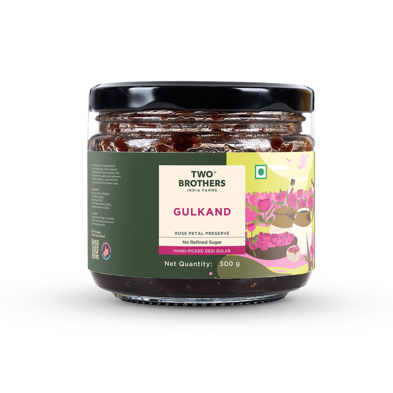 Two Brothers Organic Farms - Natural Gulkand | A Rose Petal Preserve | Sweetened Using Raw Honey & Mishri | Rose Petal Jam (300G)-image-18
