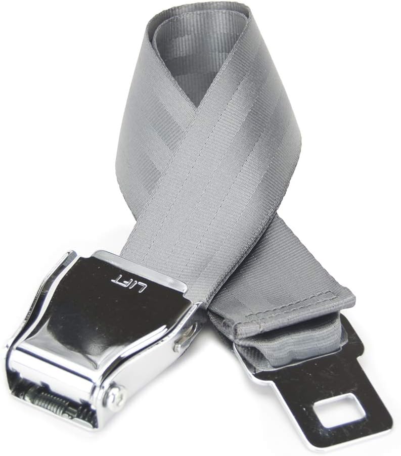 Airplane Fashion Belt #1 Favorite Unique Seat Belt Buckle Design - Cement Gray. Large Size.