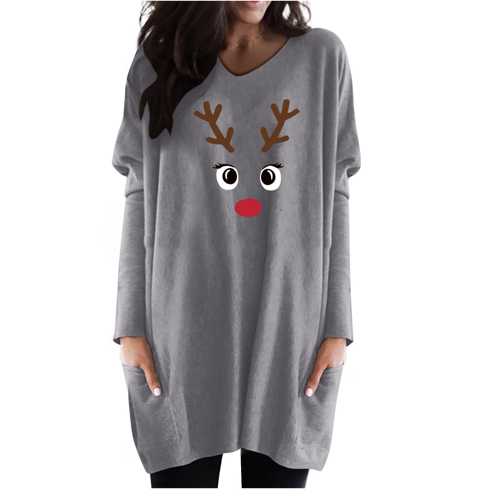 PAIHUIART Printing Cosy Simple Long Sleeve Pullovers for Women Oversized Fall School Blouses O-Neck Fitted Pullover Lady