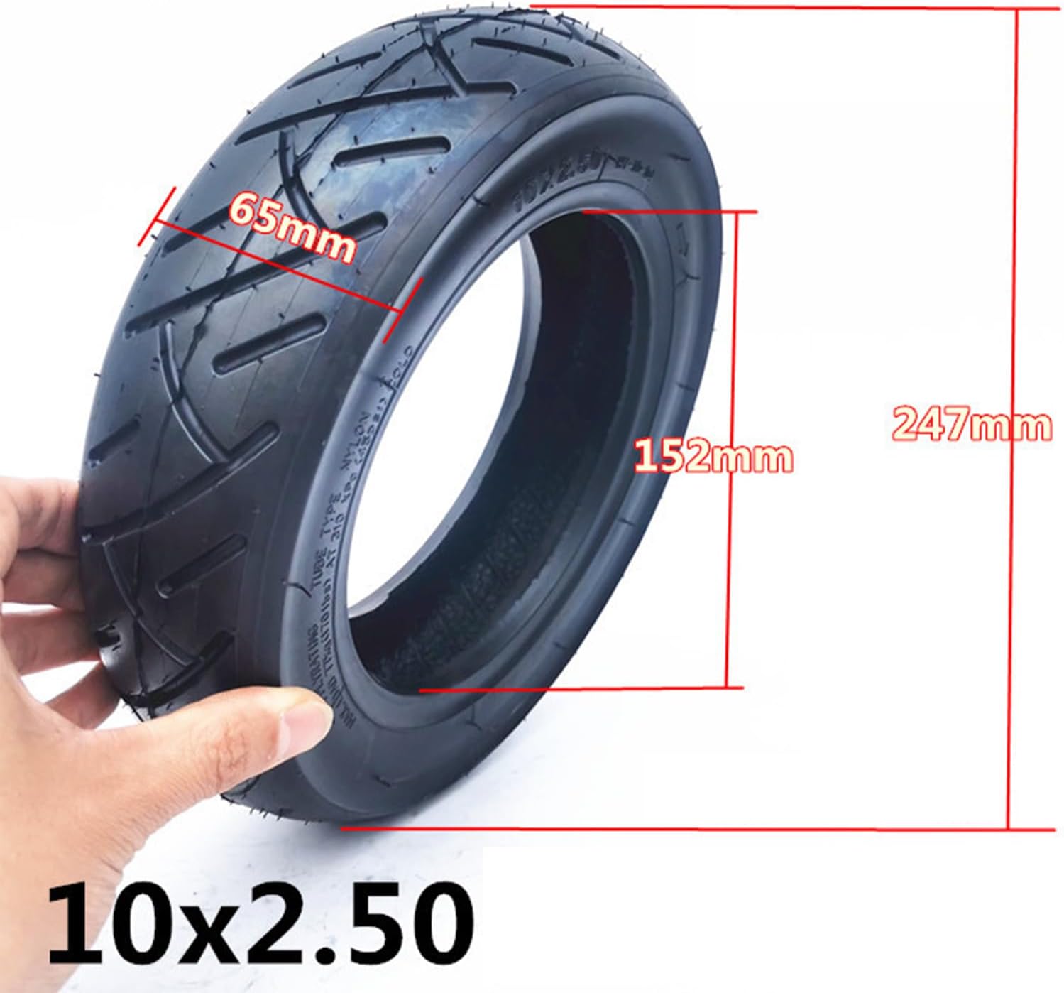 Electric Scooter Tires, 10" 10x2.50 Vacuum Tires Thickened wear-Resistant Anti-Skid Tires, for Electric Scooter Tire Replacement Accessories