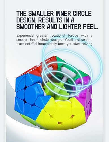 Miniatura 5 de Cubo Megaminx Roxenda 3 x 3 x 3 cubo de velocidad pentagonal Dodecaedro Magic Cube Puzzle Toy Sin tickers