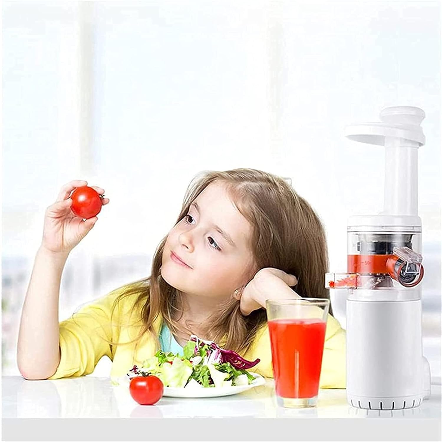 Compact Power Slow Masticating Extractor Easy to Clean, Cold Press Juicer, Pulp Measuring Cup