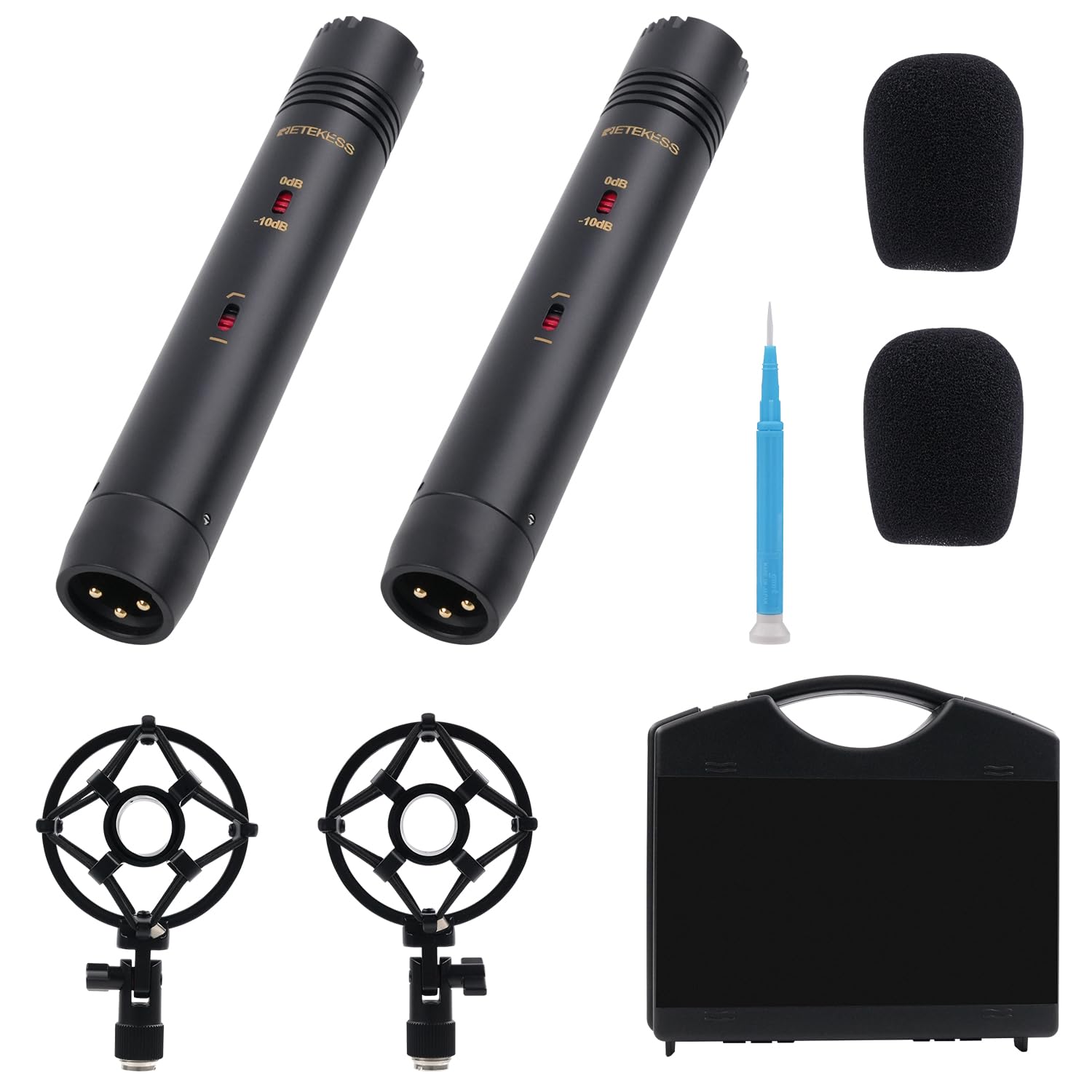 SVBONY SVMic M1 Micrófono de Condensador para la Grabación de Instrumentos | Kit Micrófono Dinámico Cardioide con Atenuación 10dB, Conector XLR de 3 Pines, Filtro Paso-Bajo 100Hz & SNR 78dB