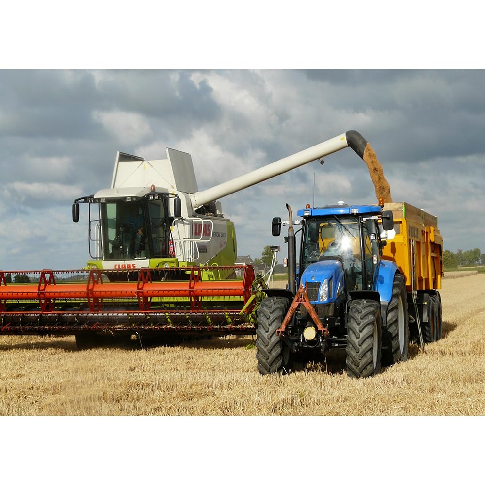 200 （35x25cm）‑Piece Adult Jigsaw Puzzle, Tractors and Combine Harvesters, Home Decoration & Family Challenge Game