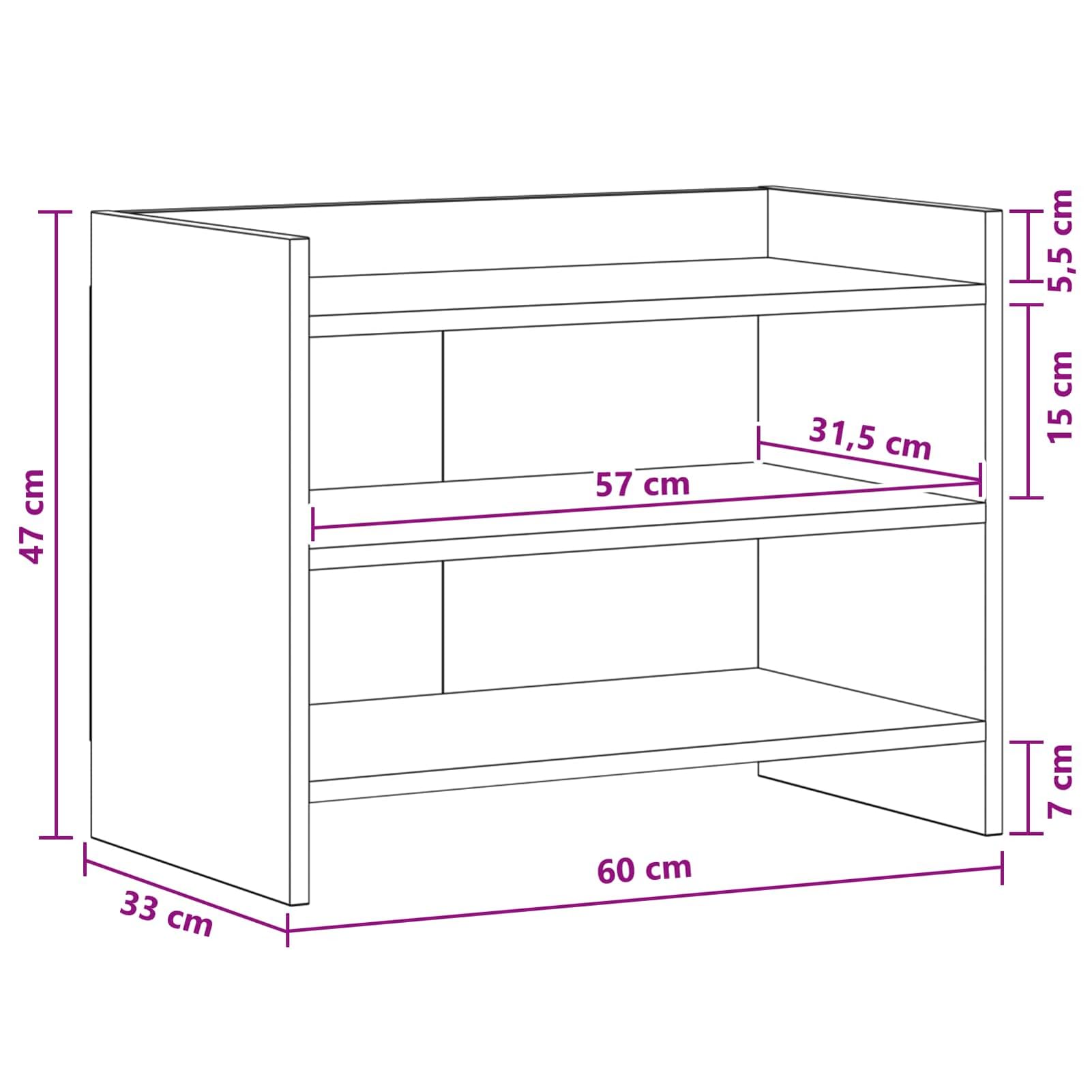 Gecheer TV-Schränk 60 x 33 x 47 cm Geräucherte Eiche Holzwerkstoff, Fernsehschrank Fernsehtisch TV-Lowboard für Wohnzimmer Home-Cinema Gamerzimmer8011215