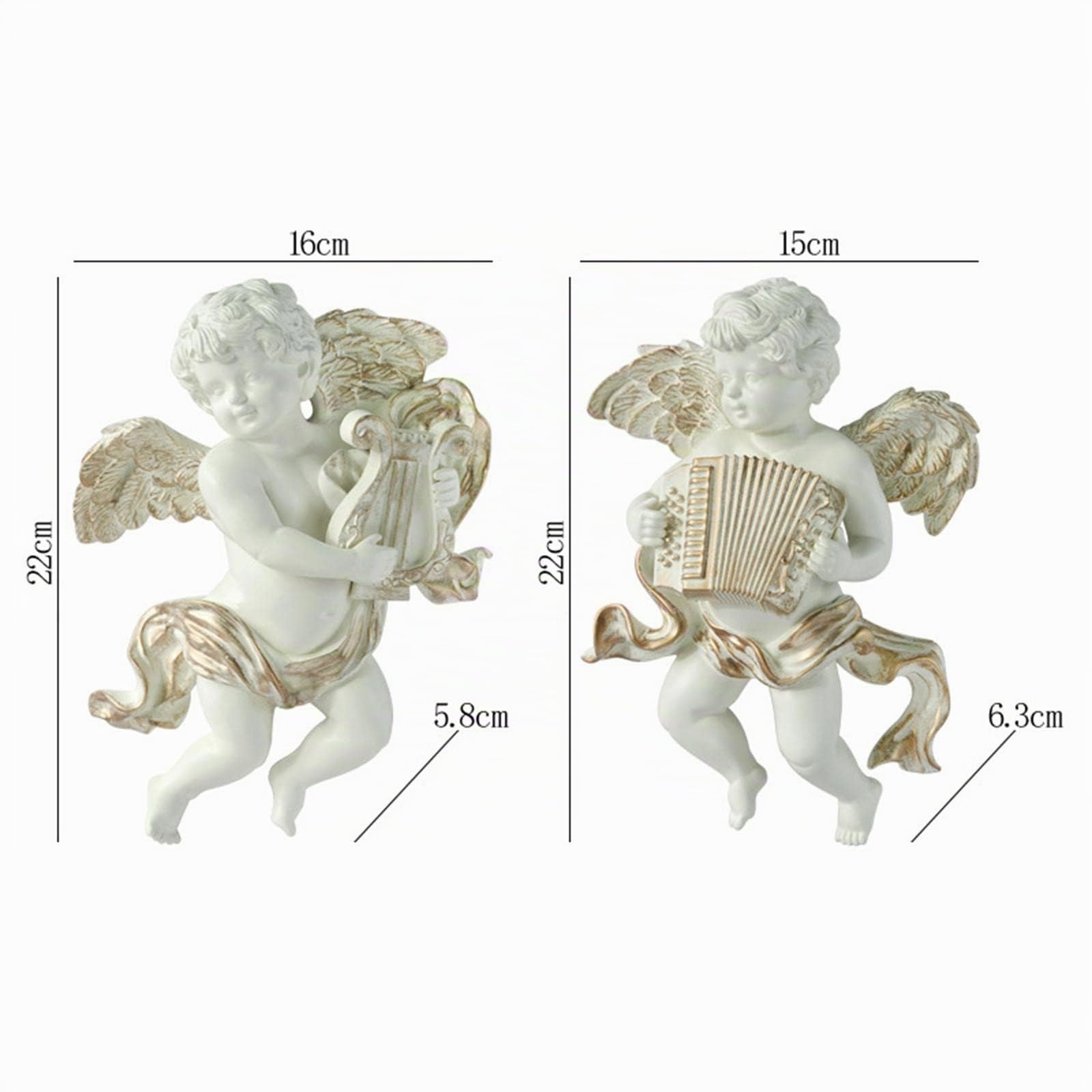 2 uds Estatua de ángel Colecciones de esculturas de Pared bebé Hecho para la de de Hotel, a