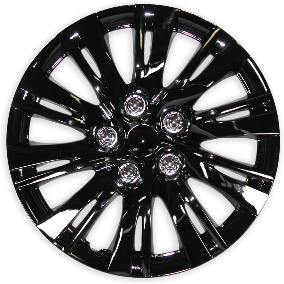 Auto Reflections Set of 4 16" 10 Split Spoke Wheel Covers for Toyota Camry - Gloss Black 2012-14