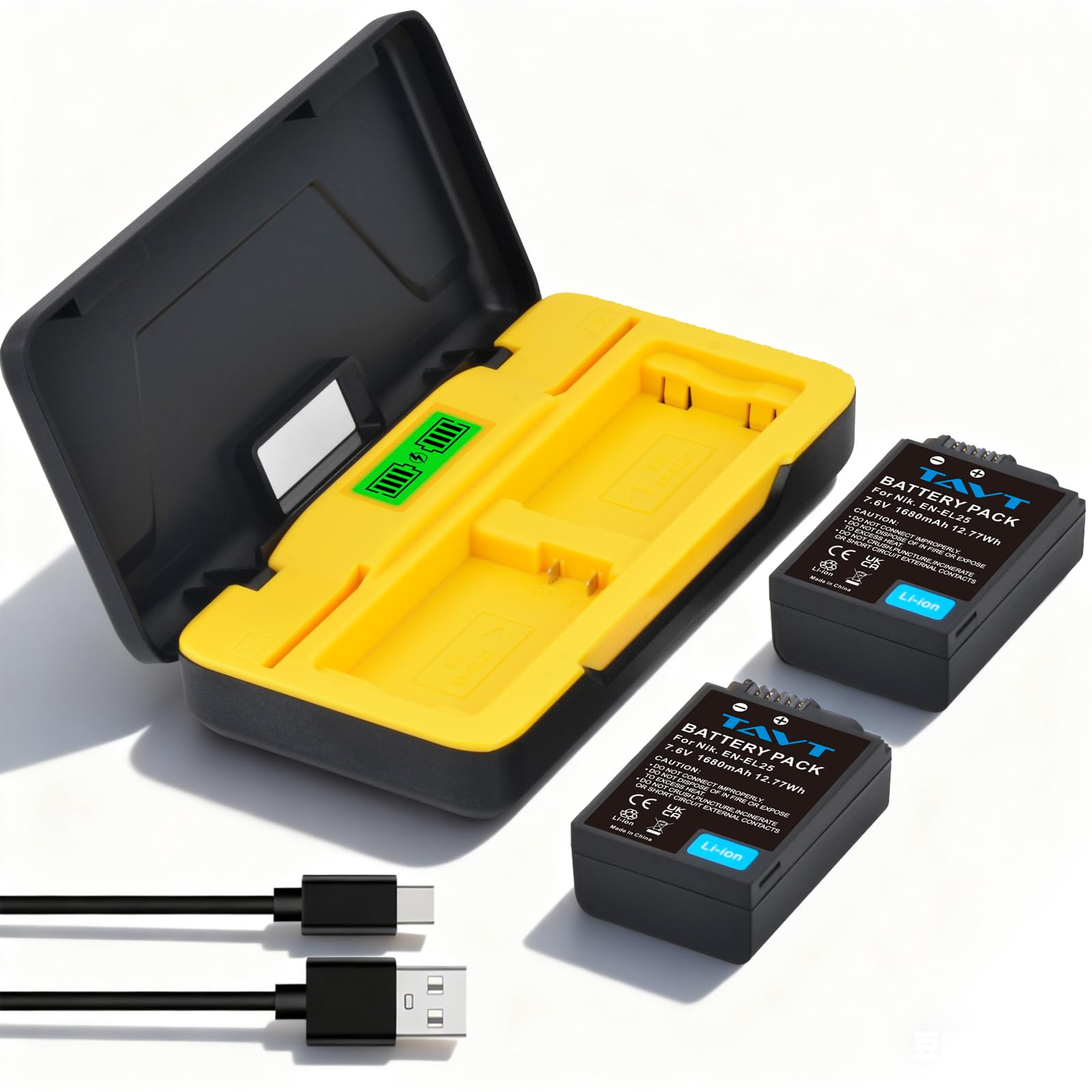 2 Unidades EN-EL25 Batería y Cargador para Nikon Zfc, Z30, Z50, Z50 II