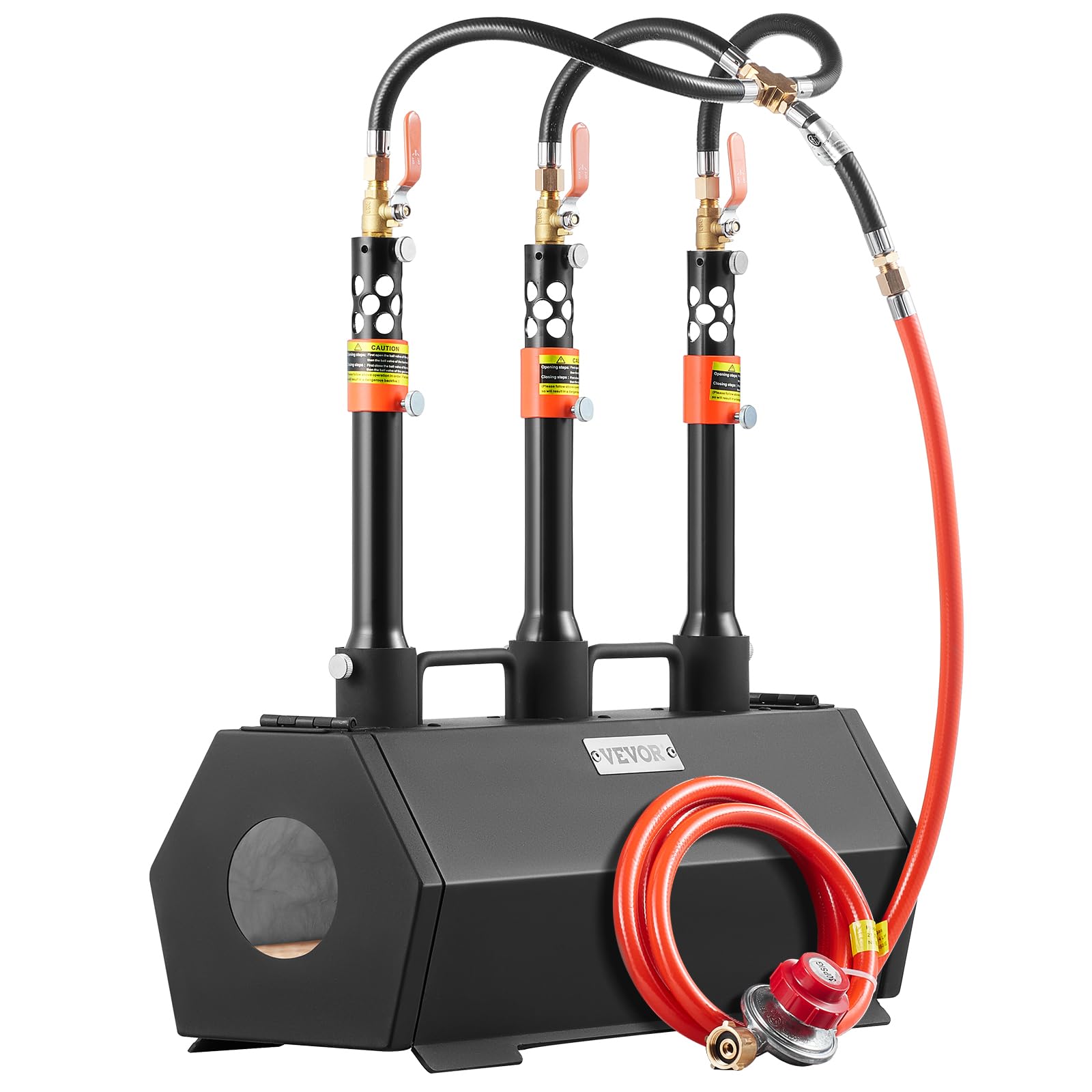 VEVOR Forja de Gas Propano 3 Quemadores, Horno de Fusión de Propano Temperatura Máx 1427 ℃, Horno de Forja de Gas Portátil, Fabricación de Cuchillos, Forja de Metales para Cuchilleros, Herreros