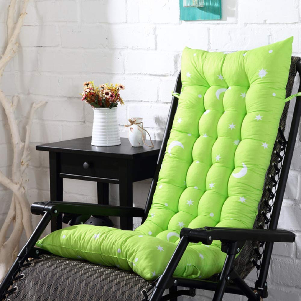 HUIPYOU Matelas Coussin pour Bain de Soleil Chaise Longue,Coussin de Chaise Longue Bain de Soleil, Coussin Chaise Longue Jardin Extérieur Doux Pliable,160 * 48 * 8 cm (étoilé Vert)