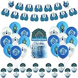 Blue Peacock Party Decorations Peacock Birthday Party Supplies Zoo Bird Party Decorations Includes Peacock Happy Birthday Banner, Cake Topper, Cupcake Toppers, Balloons