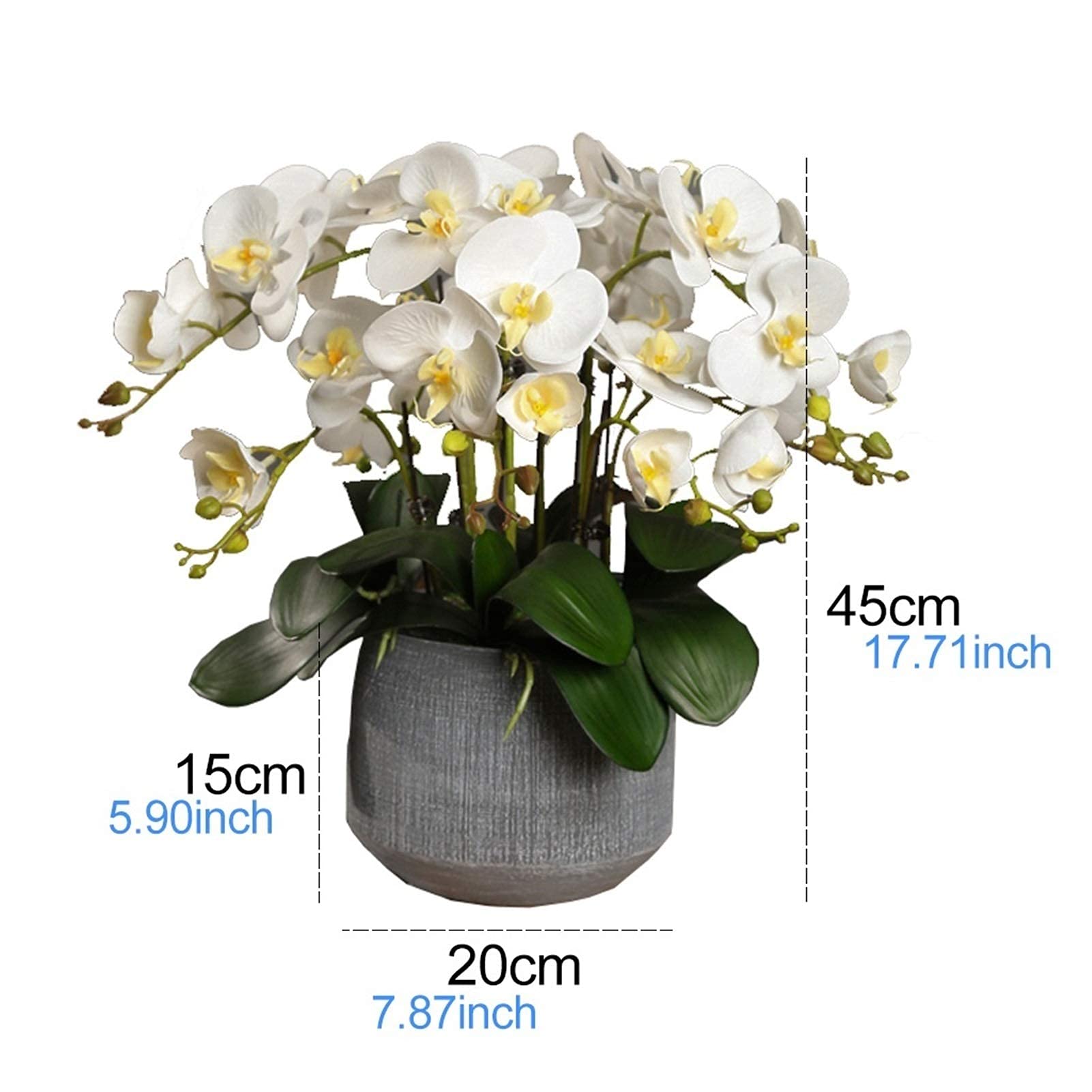 Fiori artificiali, set di fiori artificiali, orchidee, vaso, bonsai, piante finte, vaso, fioriera per centrotavola, decorazioni per soggiorno
