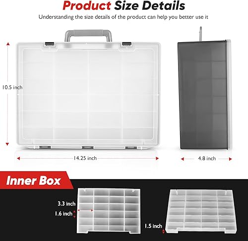 Miniatura 4 de RHCOM Organizador de juguetes, 72 compartimentos. Caja de almacenamiento de juguetes compatible con autos de ruedas calientes, autos de caja de