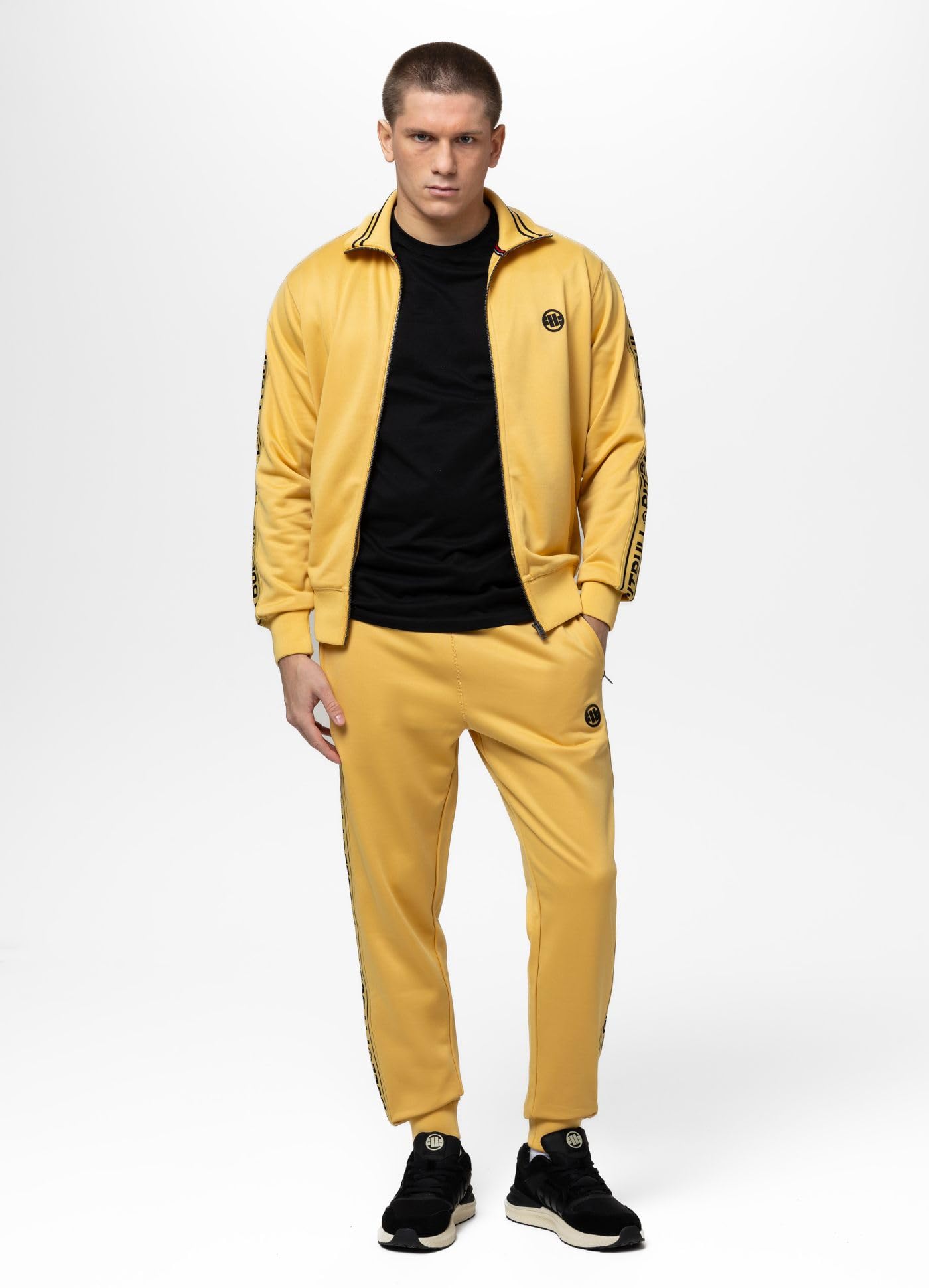 Pitbull - Męski sweter, bluza męska z logo Oldschool Tape Logo, sweter męski, normalny sportowy krój, wygodne bluzy dla mężczyzn, tkanina poliestrowa męska