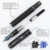 Vista 4 de Monteverde Innova Formula M - Pluma estilográfica, negra, punta media, con revestimiento PVD premium, recargable, punta de acero inoxidable JoWo