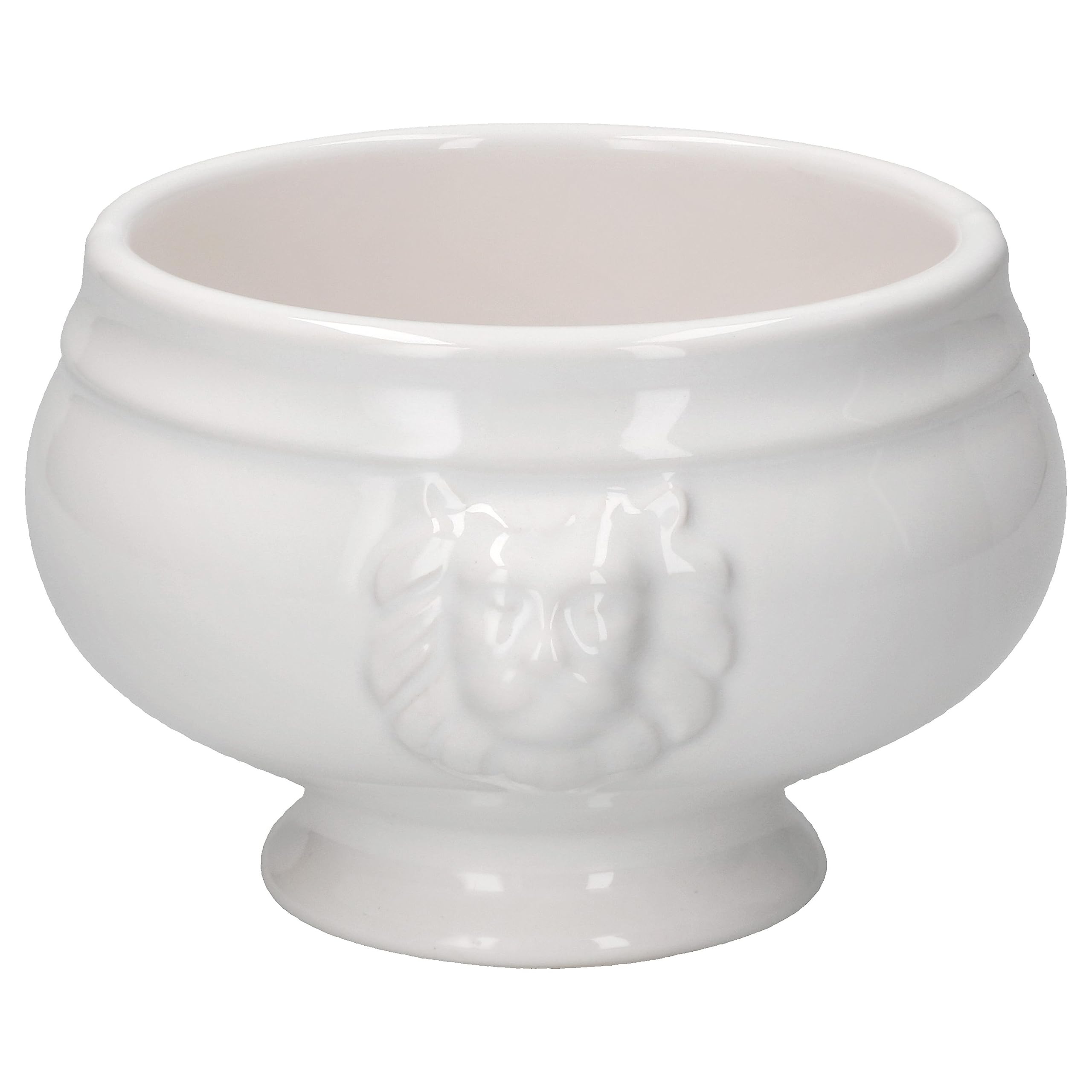 Set Di 12 Terrine Con Testa Di Leone - 250 Ml Ciascuna, Bianche, Per Zuppe E Dessert - Foto 3