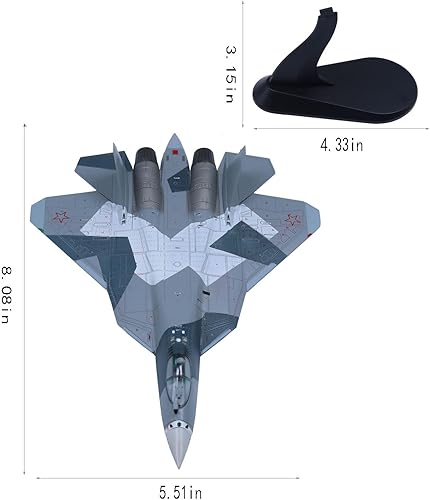 Miniatura 5 de Modelo de avión de combate SU-57 modelo 1100 Falcon Avión Militar Modelos Fundidos a troquel Camo