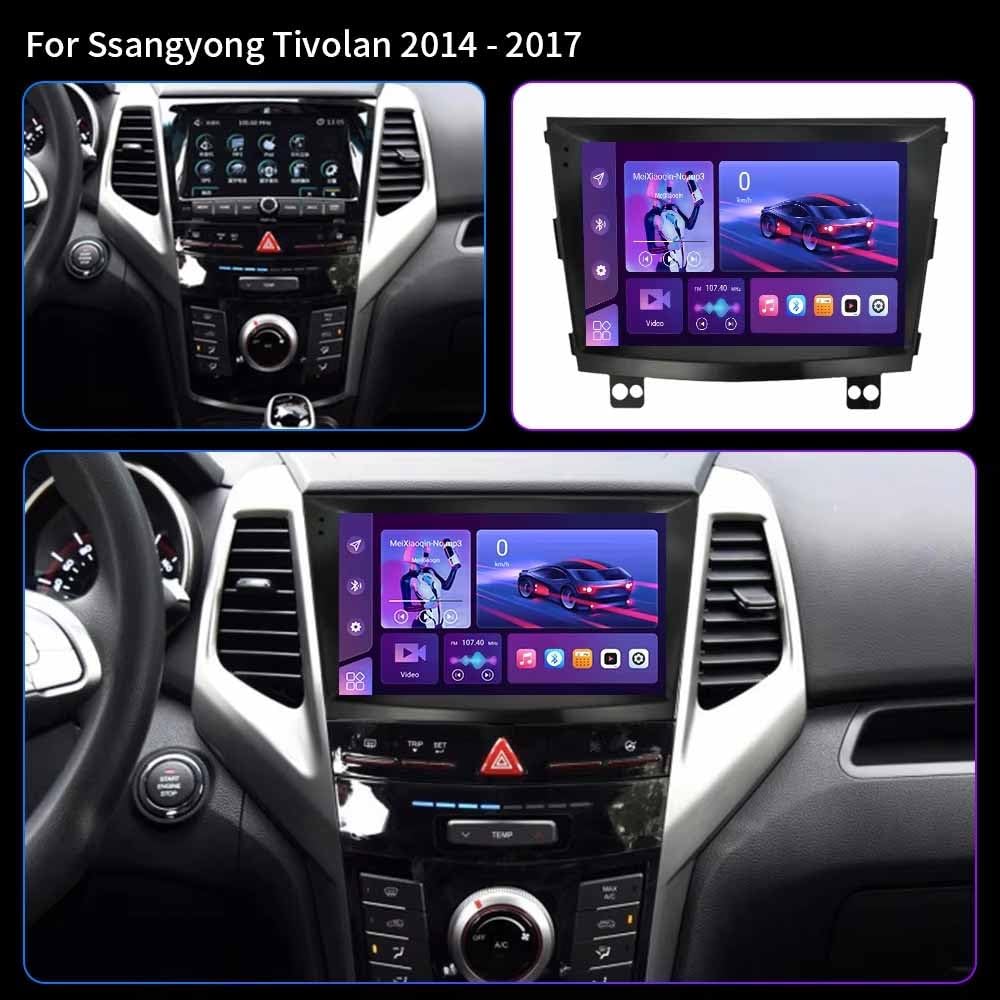 Ekran Carplay dla SsangYong Tivolan Tivoli 2014-2017 Mirror Link, Asystent Głosowy, Nawigacja W Czasie Rzeczywistym, Ekran, Bluetooth, Sterowanie Głosowe, 4 Rdzeń 2G+32G