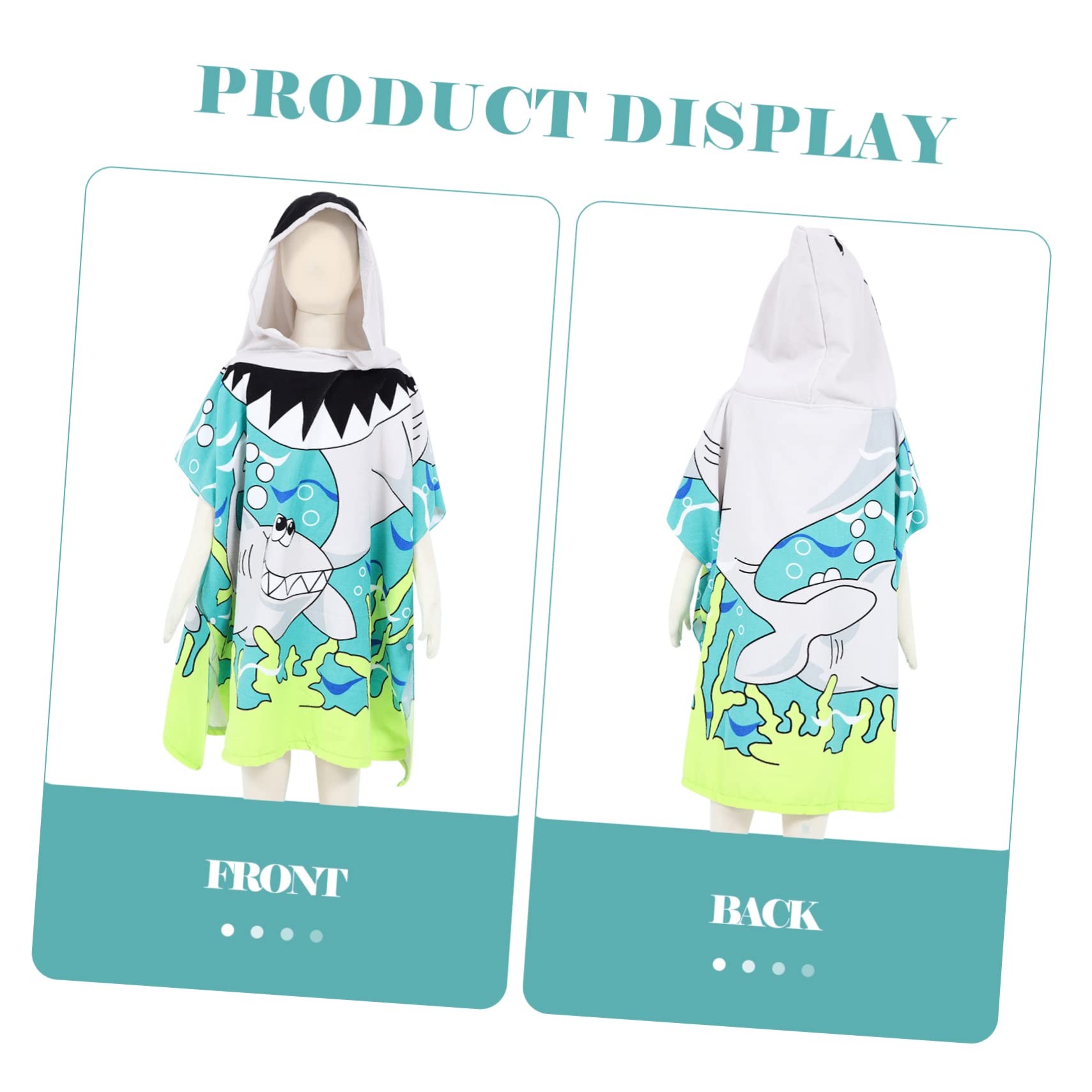 SHOWERORO 3pièces Serviette De Bain Garçon Fille à Capuche Respirant avec Motif Cartoon Peignoir De Bain Super Absorbant pour Garçon Fille Douceur Et Confort Garantis