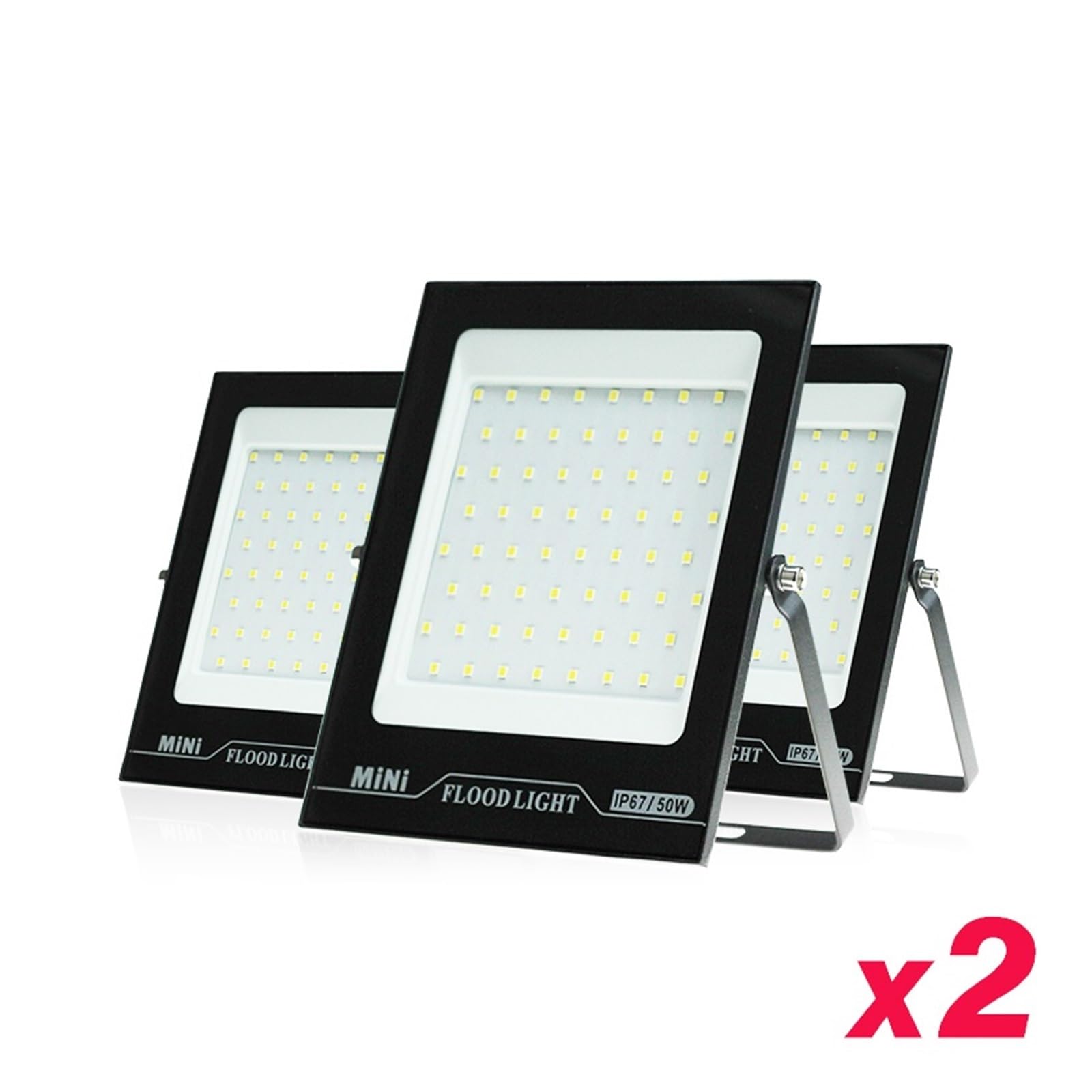Foco LED para exterior, 2 Uds Luz De Inundación LED 50W 100W 150W Alto Brillo IP66 Iluminación For Exteriores Impermeable Foco LED Reflectores De Pared para puertas de garaje y jardín(Cold White,150w)