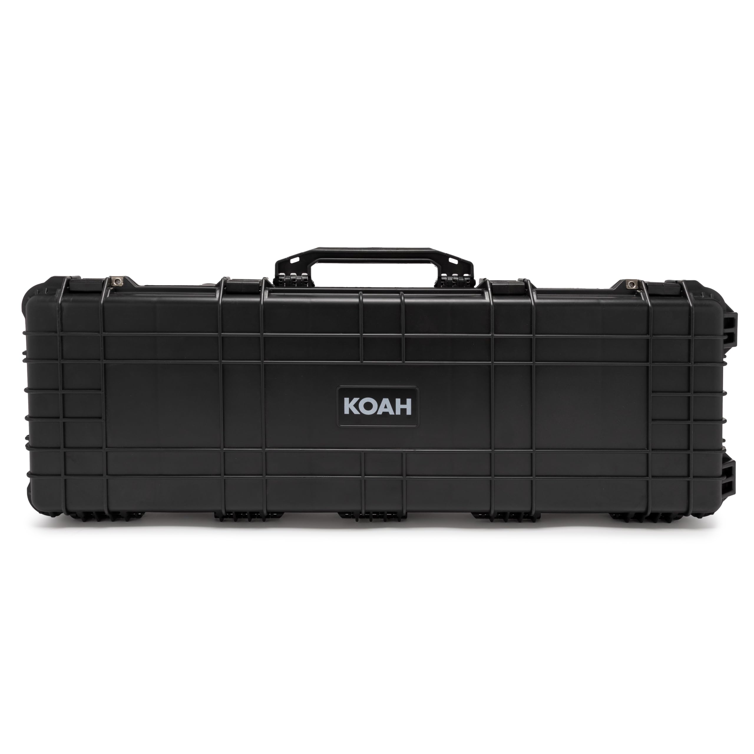 44" Inch Weatherproof Protective Roller Rifle Hard Case with Customizable Foam, Pressure Valve, and Lock Fittings (Black)