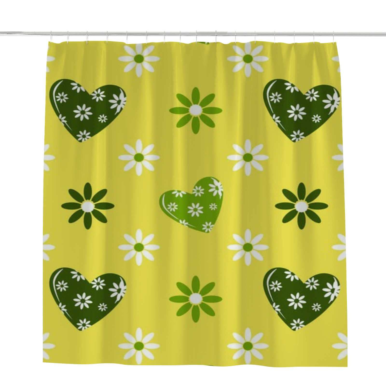 Rideau de douche fleurs vertes pour une ambiance nature relaxante