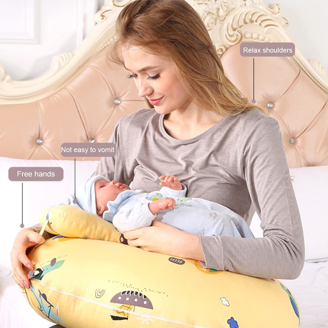 Poduszka ciążowa dla noworodka, poduszka do karmienia piersią, talia, biodra łagodzą ból jako prezent dla przyszłej matki, poduszka ciążowa do karmienia piersią i butelką, żółta