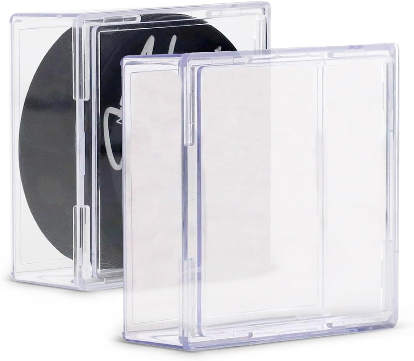 BCW Hockey Puck Display Case 6-Pack - Crystal Clear Stackable Cube Holders for NHL Pucks & Collectibles