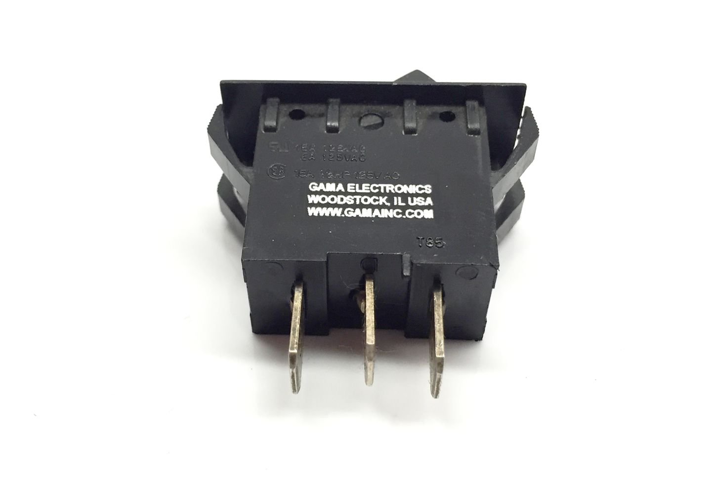 GAMA Electronics On-On Rocker Switch 15A@125V 7.5A@250V 12A@12VDC