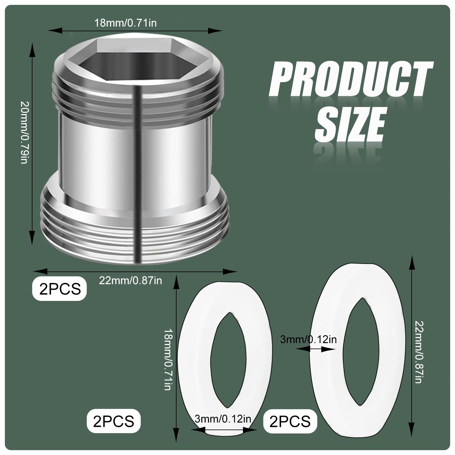 Adaptateur D'Aérateur De Robinet En Laiton Chromé, Mâle Femelle M22 M24