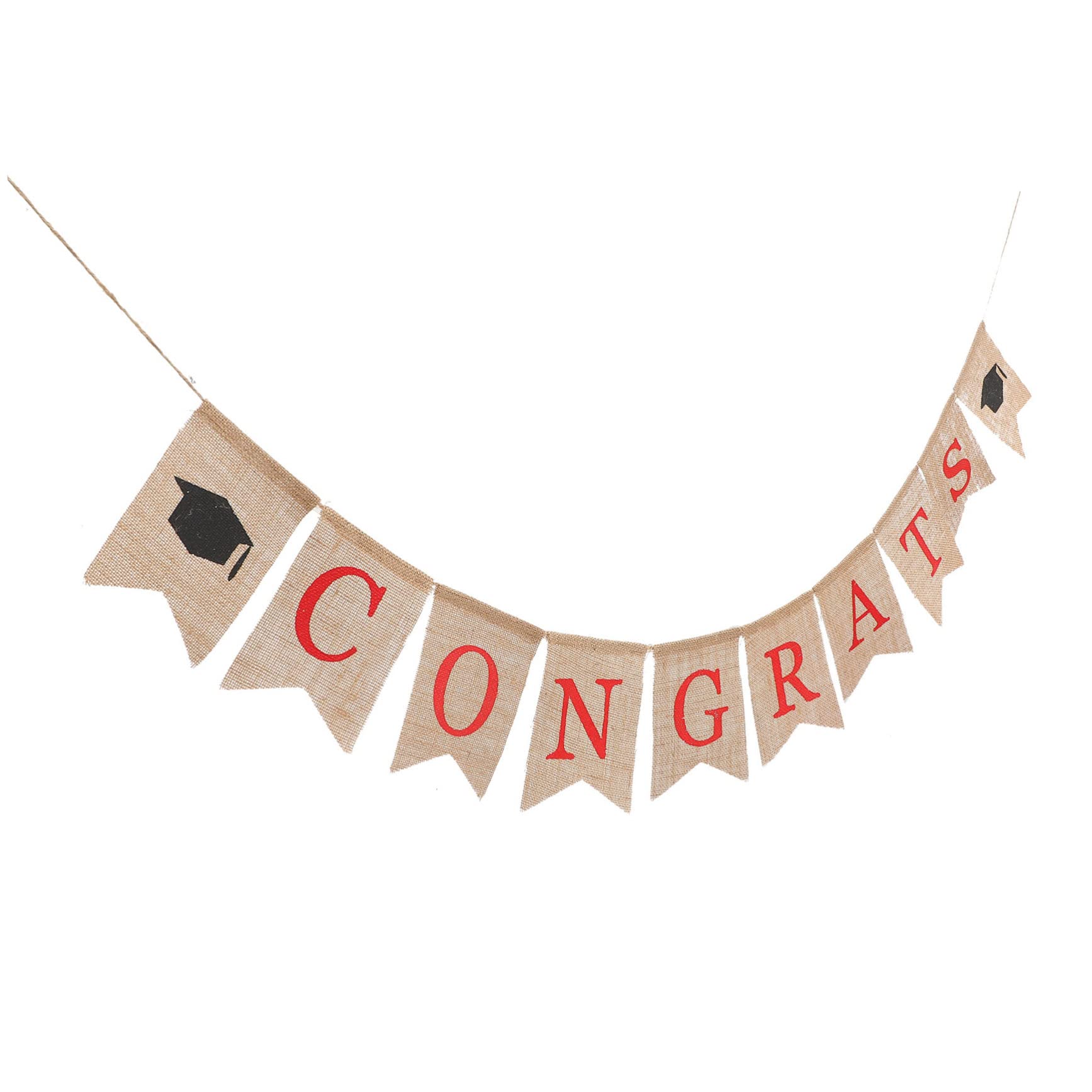 Ciieeo 4 Pezzi Striscione Laurea Juta Congrats Decorazione Festa Laurea Accessorio per Fotografie per Interni Ed Esterni Atmosfera Festiva