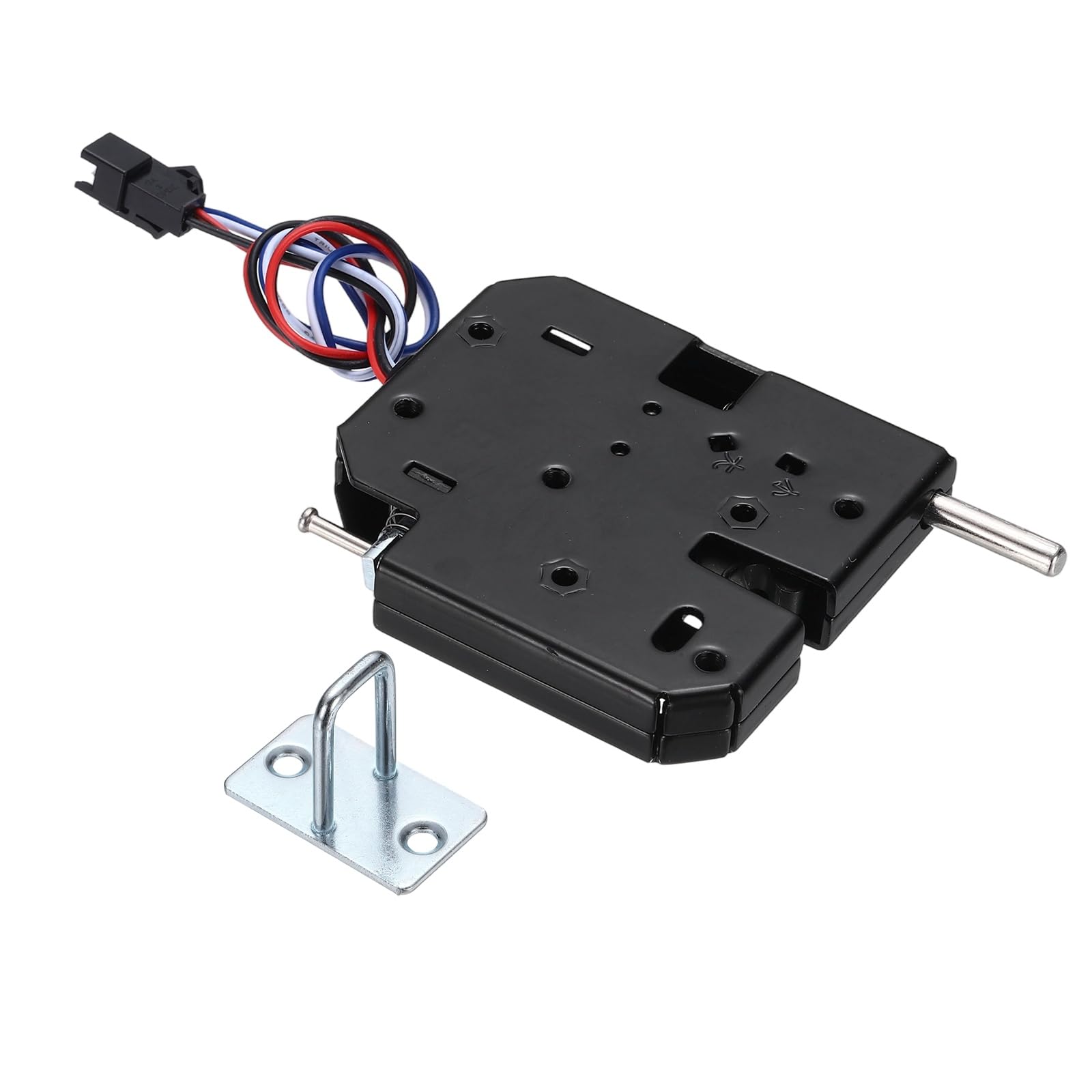 PATIKIL DC 12V 2A Solenoid Cabinet Electronic Spring Lock, (73 x 66 x 13mm, Black) (1 Pcs), Electric Control Lock Suit for - Storage Drawers/Vending Machines/Mailboxes (4 Wires)