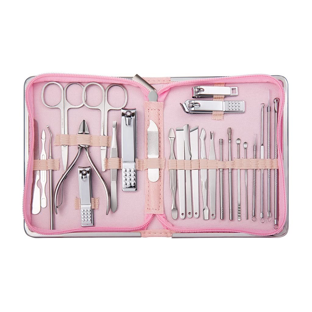 26Pcs Manicure Set Stainless Steel Nail Clippers Nipper Pedicure Care Tool D