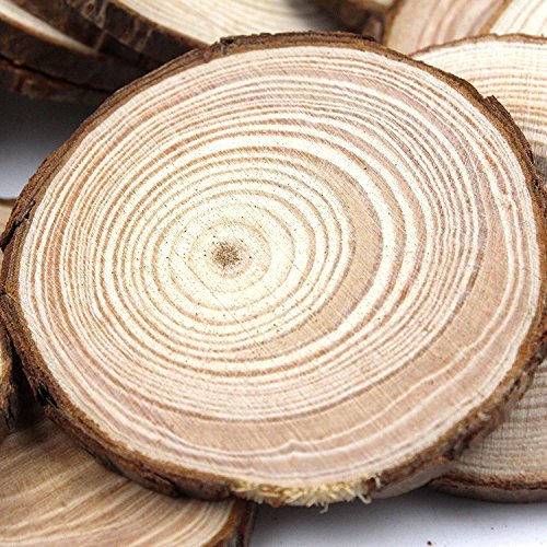 5Pcs 5"-6" Unfinished Natural Wood Slices Circles With Tree Bark Log Discs For Diy Craft Woodburning Christmas Rustic Wedding Ornaments #TOP2