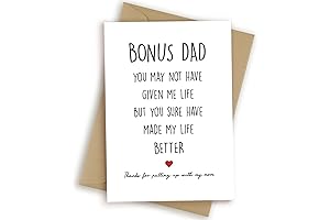 Funny Step Dad Card, Bonus Father's Day Card, Stepfather Birthday Gifts Ideas,...