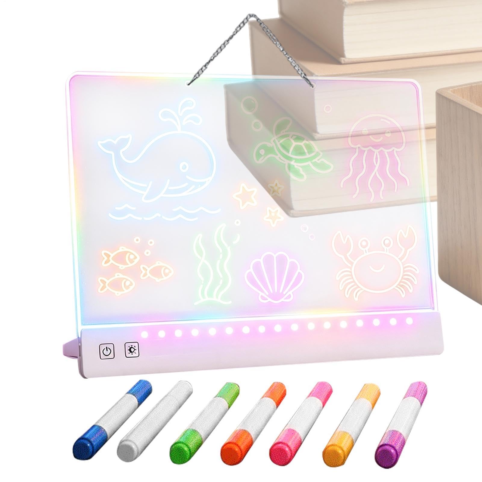 Tablero luminoso para dibujo Pad luminoso recargable 35,5 cm, 3 modos y 7