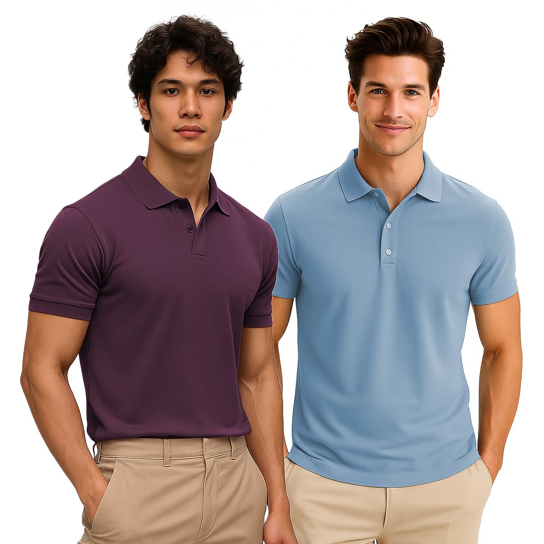 Men's Solid Regular Fit Polo Shirt-image-34