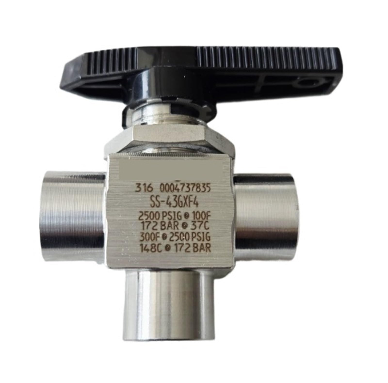 Hqdrcy One Color 3-Way Ball Valve Ss-43Gxf4 1/4 In. For Industry, Manufacturing