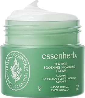 Tea Tree Soothing In Calming Cream – Korean Face Moisturizer With Ceramide, and Centella For Sensitive or Dry Skin – Non-Comedogenic, Lightweight Daily Hydration Cream (80ml / 2.70 fl.oz)