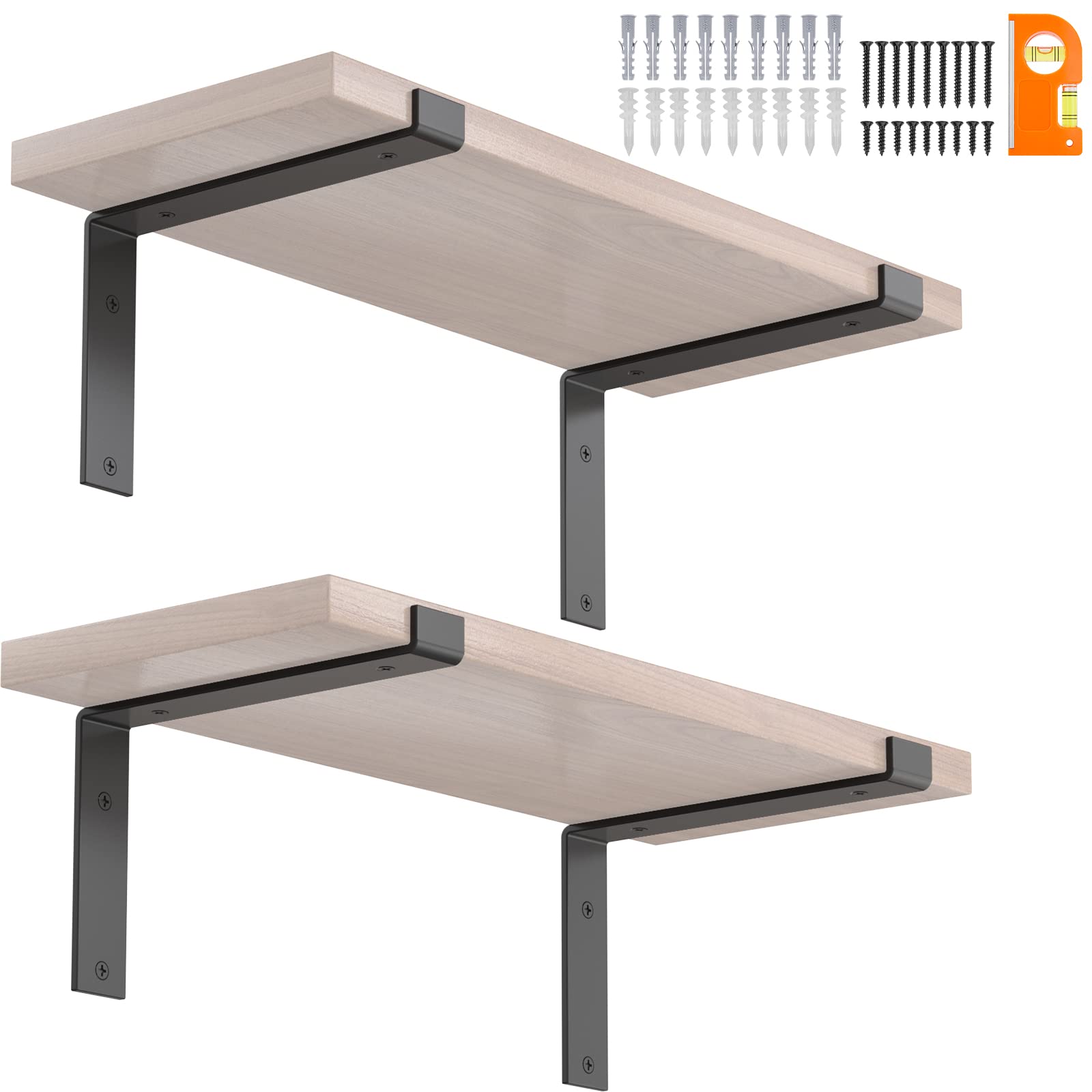 TICONN 13/64'' Z Shape Shelf Bracket, Metal Shelf Brackets Heavy Duty for Room, Home, Office, Garage (12", 4 Pack)