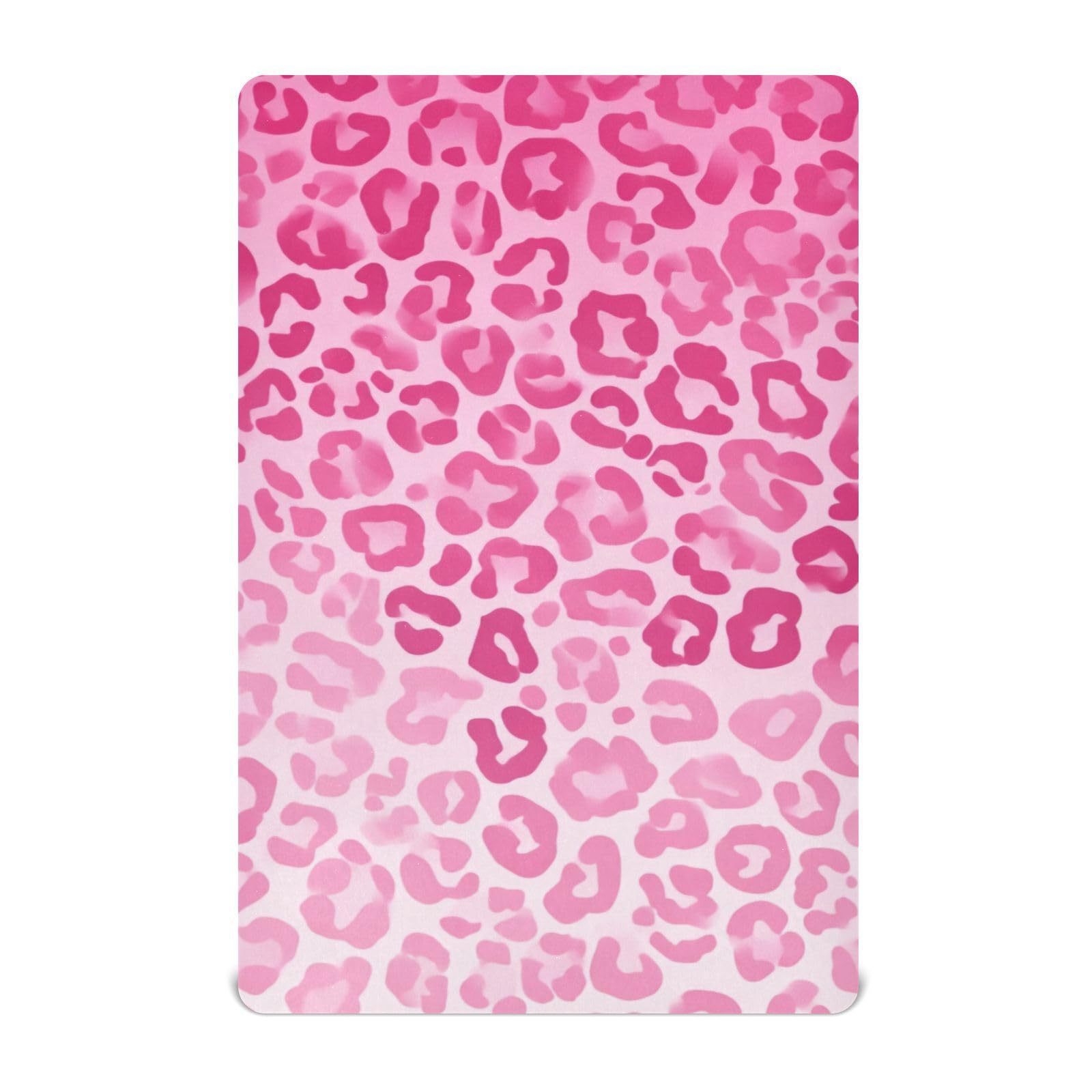 Crib Sheet Breathable Soft Crib Mattress Sheet for Baby Toddler Boys Girls Fitted Crib Sheet Fit Standard Crib Mattress 52 x 28 Inch Gradient Pink Leopard Print