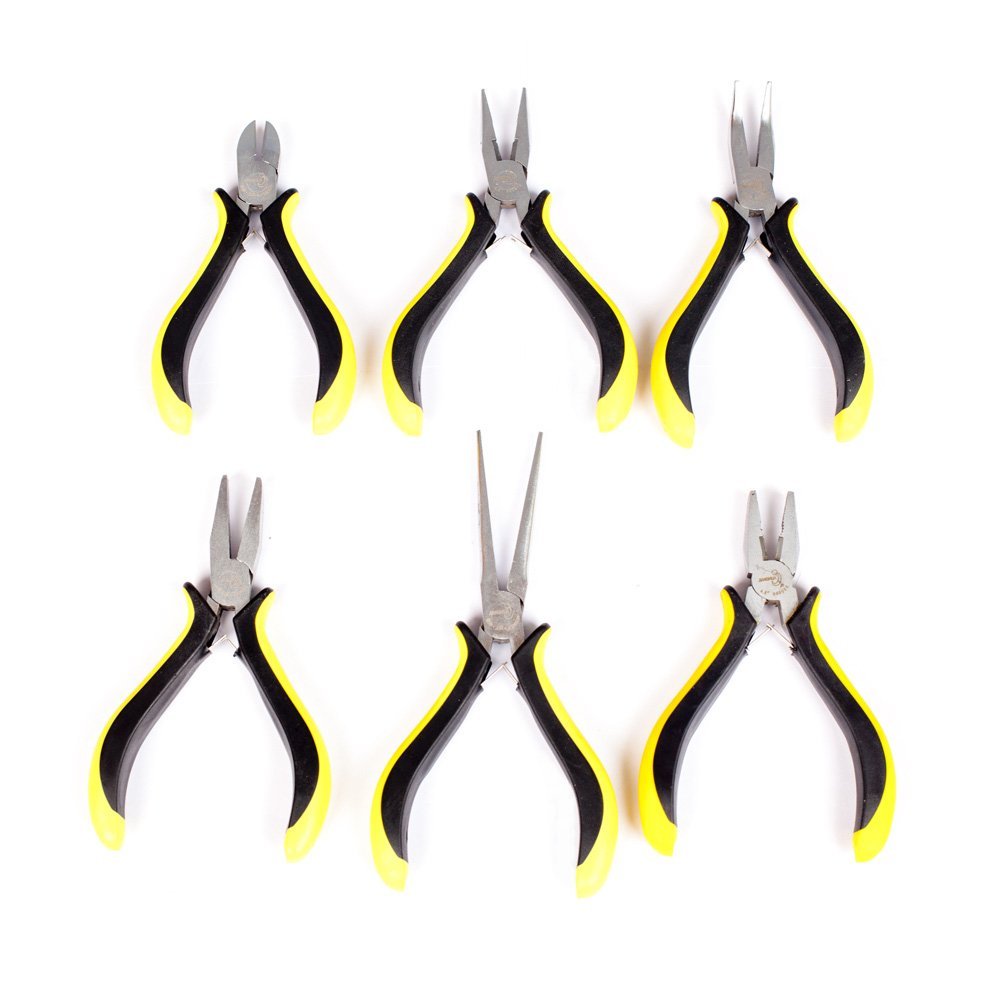 Living House Mini Precious Plier Set with Spring-Action Control and Easy-hold Soft-Grip，6 Piece Set (1 Set)