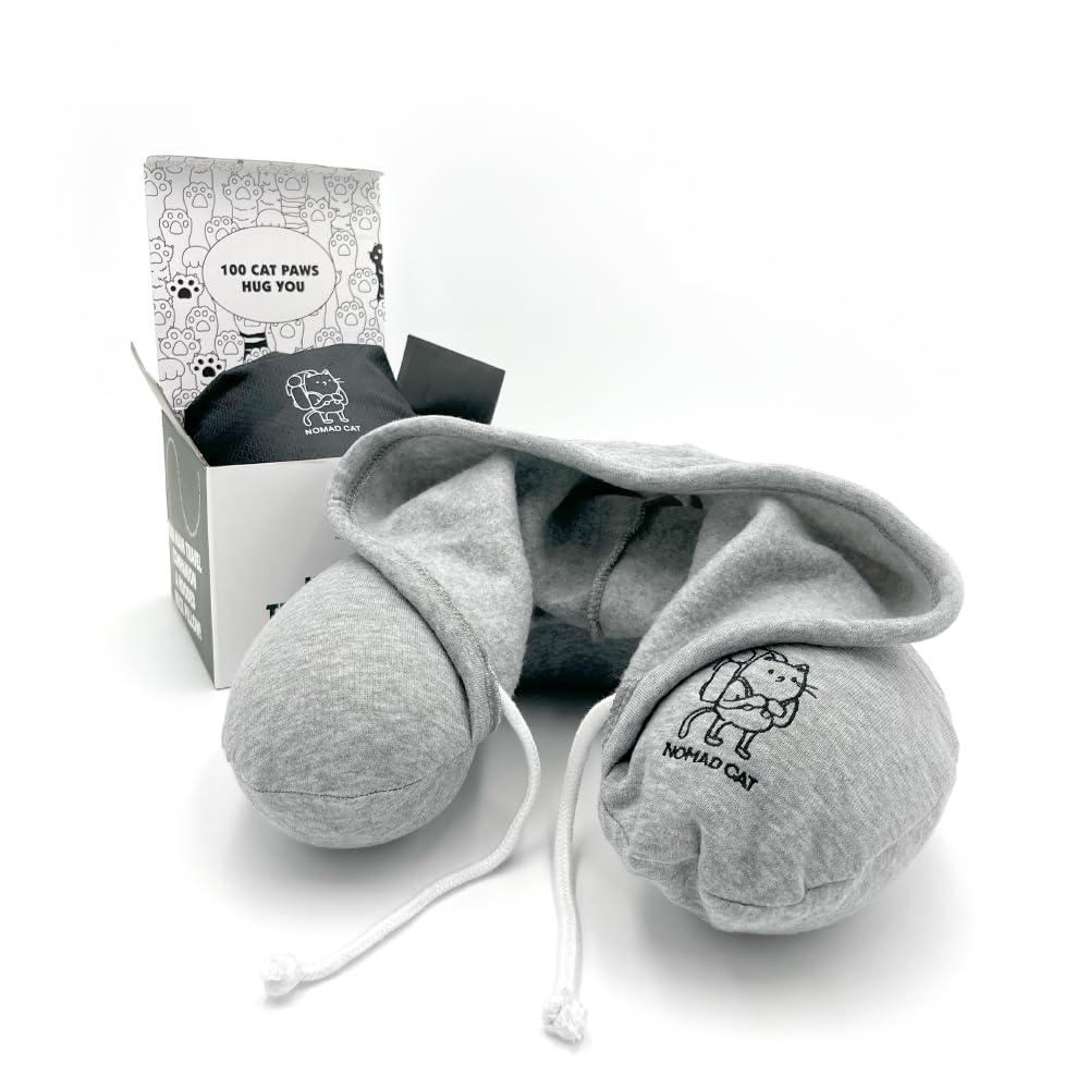 Nomad Cat Premium Quality Hooded Travel Pillow by NomadCat: Cute Design, Memory Foam, Soft Hood, Convenient Carry Bag, Stylish Box