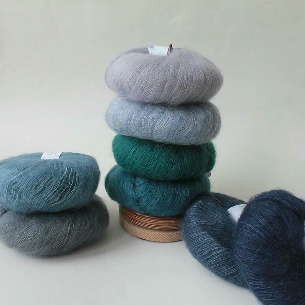1 gomitolo da 25 g di Filato per Maglieria in Seta e Mohair