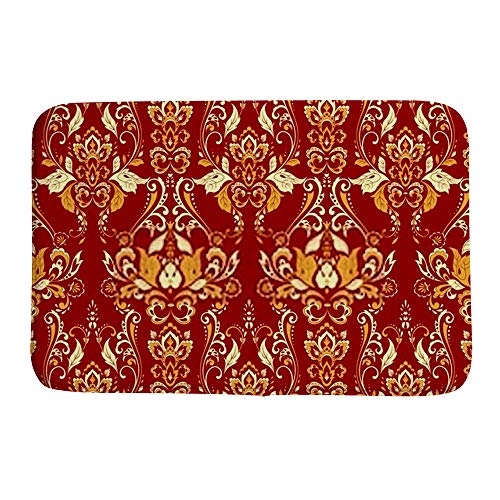 Tapis de bain absorbant velours corail rouge Ruchen - 2