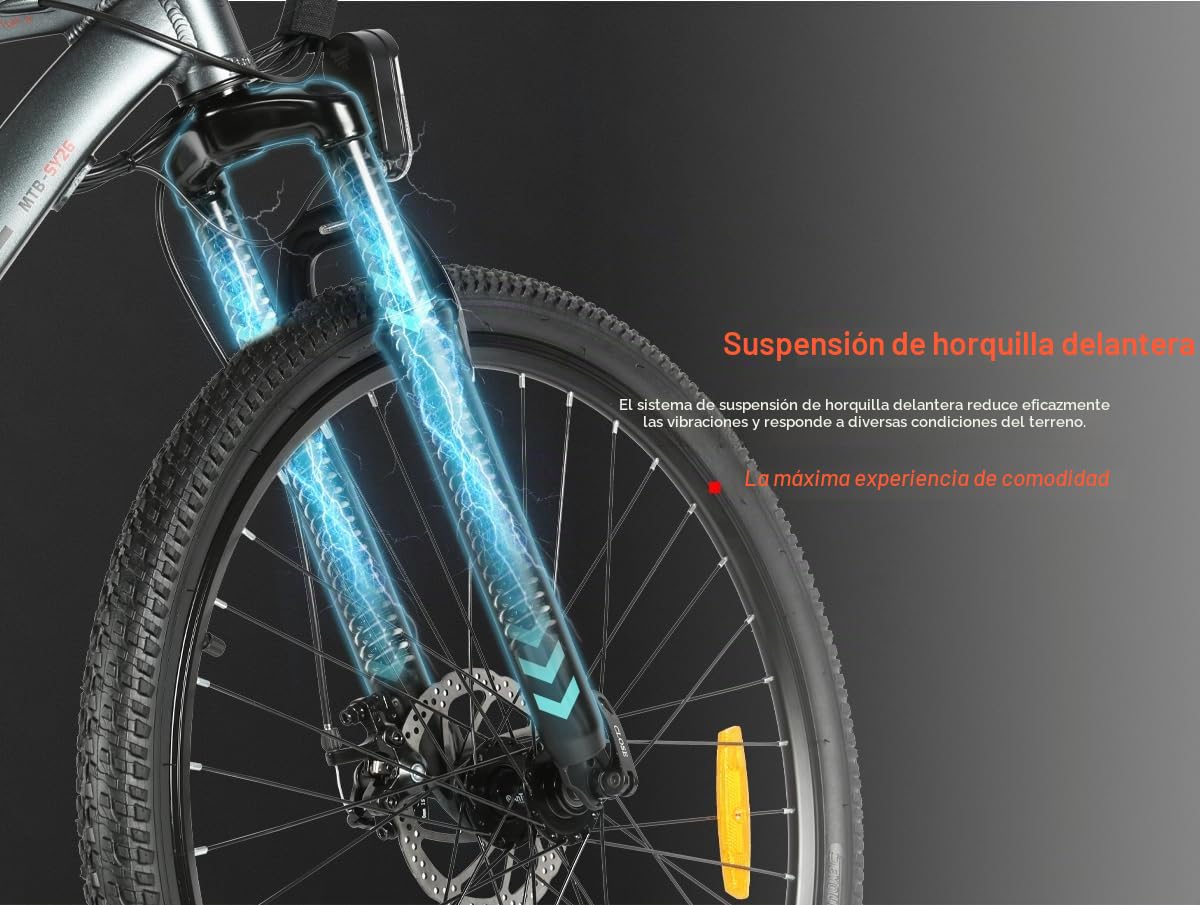 SAMEBIKE Bicicleta eléctrica de 26 Pulgadas con batería extraíble 36V13 Ah Bicicleta eléctrica de montaña, Bicicleta eléctrica Todoterreno para Adultos, Hombres y Mujeres (SY26)